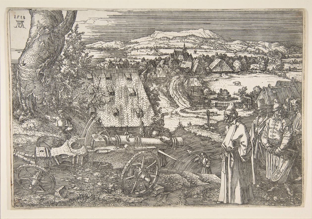 Krajobraz z armatą, 1518. autorstwa Albrecht Dürer