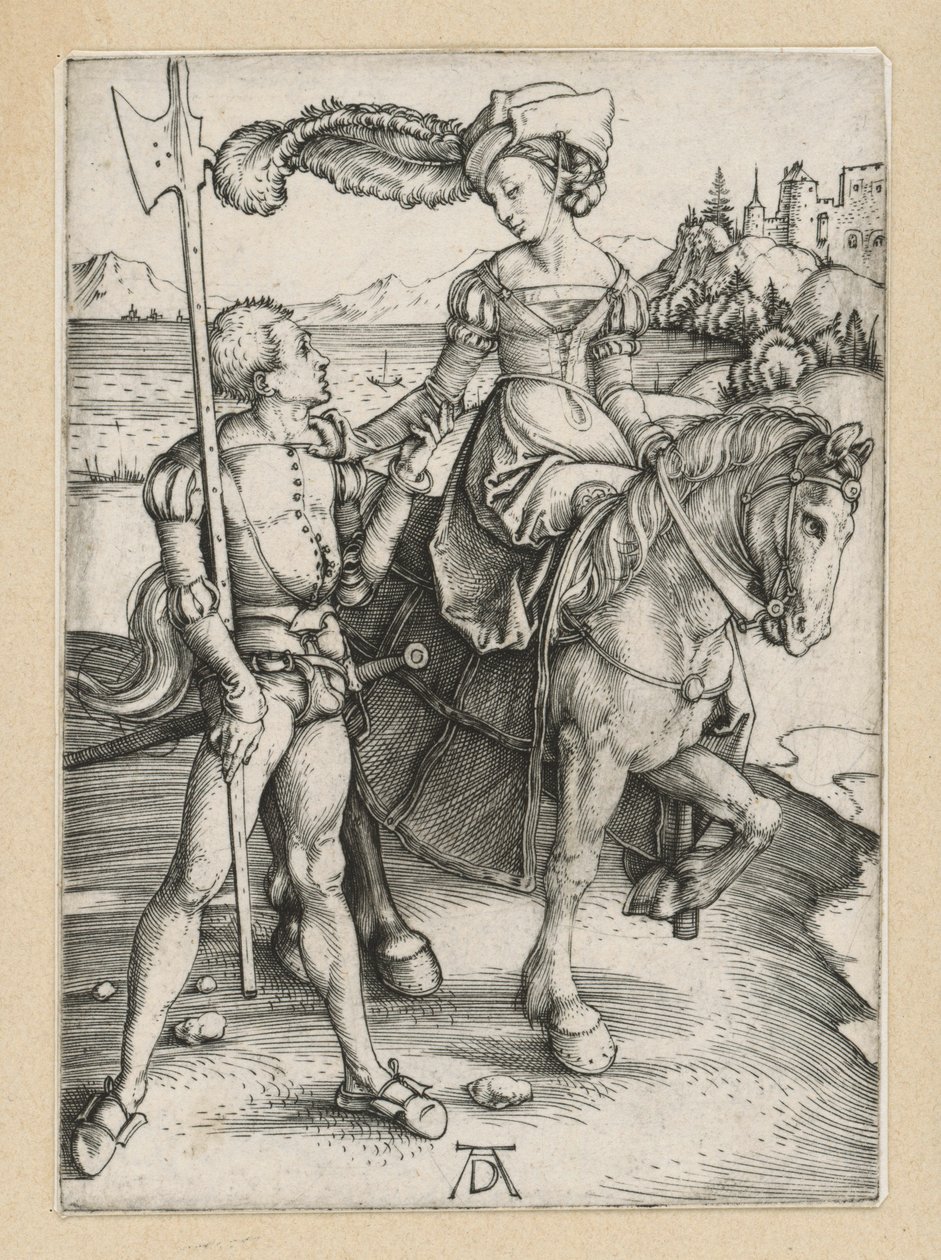 Landknecht i młoda dama konno autorstwa Albrecht Dürer