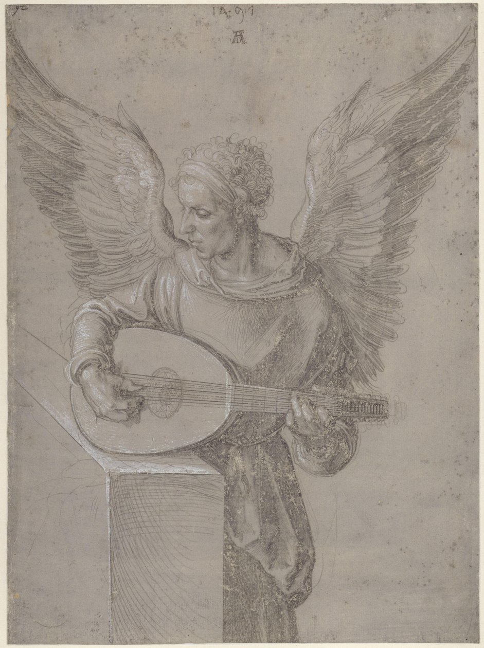 Anioł grający na lutni autorstwa Albrecht Dürer