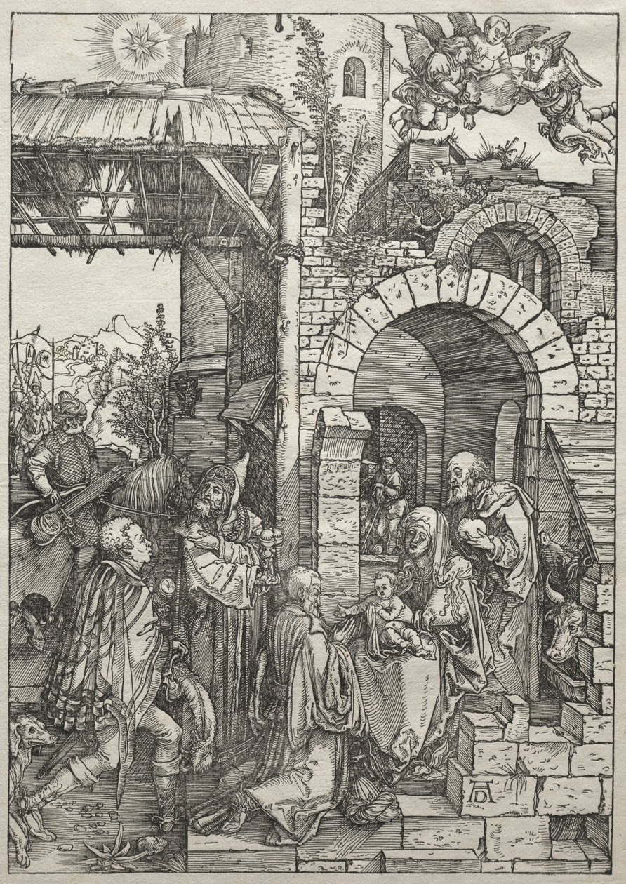 Życie Dziewicy: Adoracja Trzech Króli, 1504-1505. autorstwa Albrecht Dürer