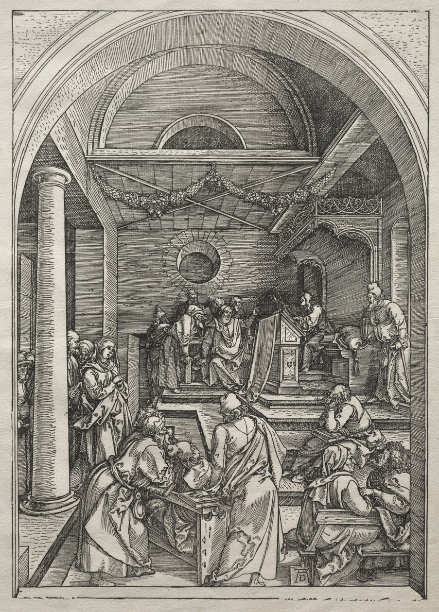 Życie Dziewicy: Chrystus wśród lekarzy autorstwa Albrecht Dürer