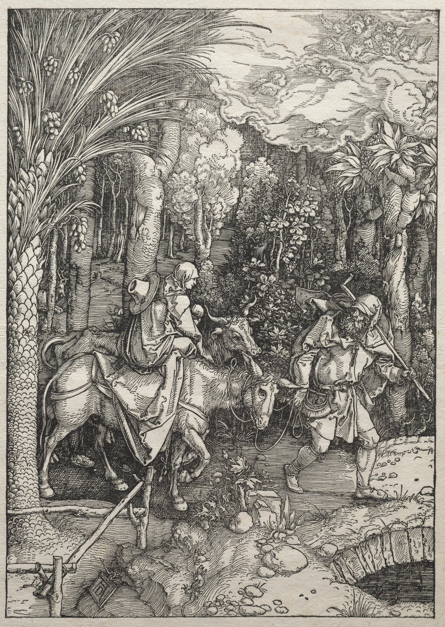 Życie Dziewicy: Ucieczka do Egiptu, 1504-1505. autorstwa Albrecht Dürer