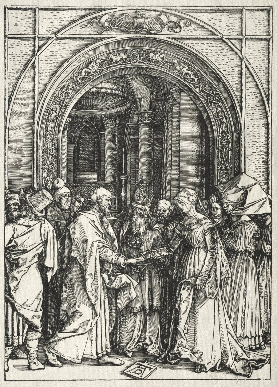 Życie Najświętszej Maryi Panny: Ślub Najświętszej Maryi Panny i św. Józefa autorstwa Albrecht Dürer
