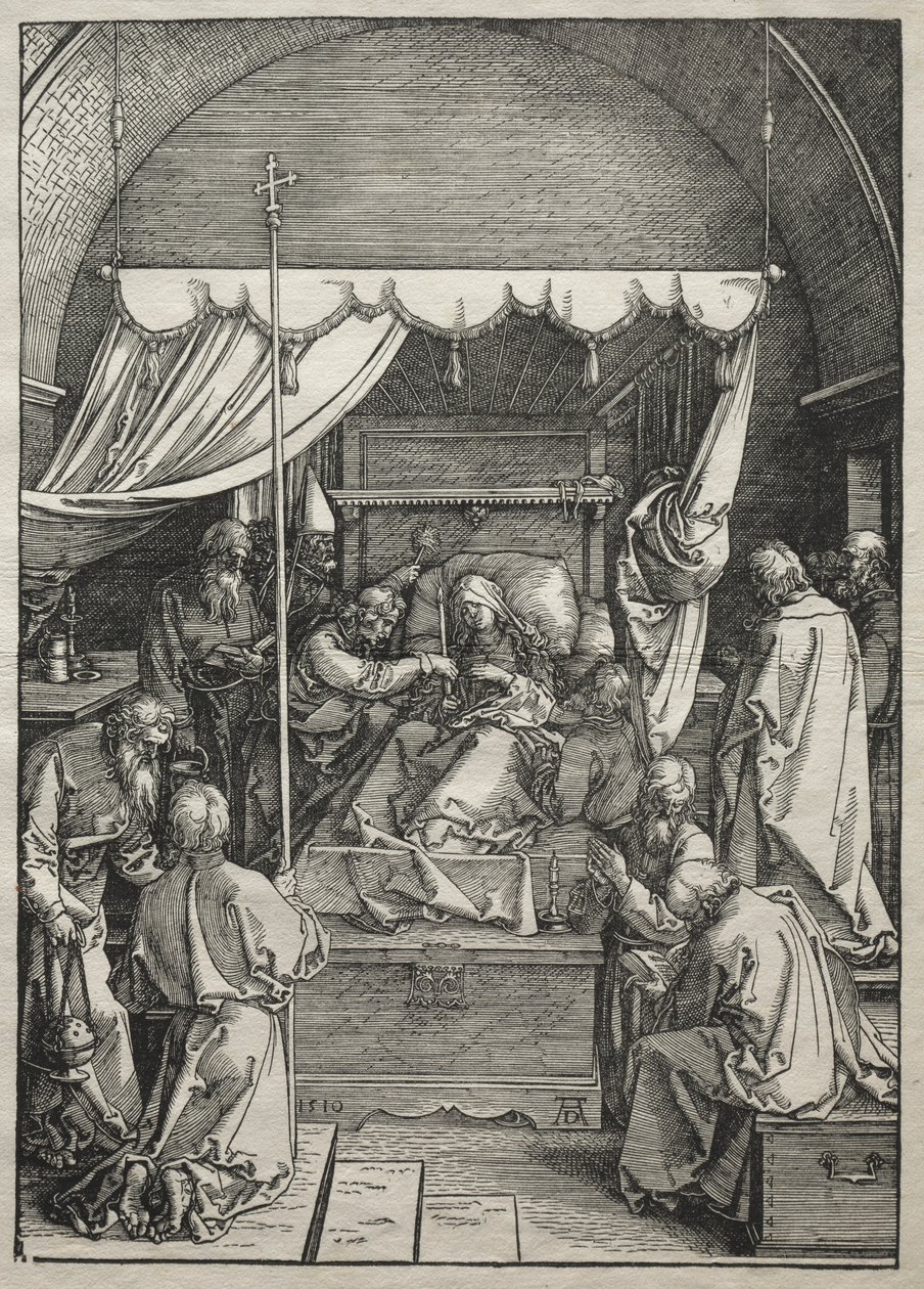 Życie Dziewicy: Śmierć Dziewicy, 1504-1505. autorstwa Albrecht Dürer