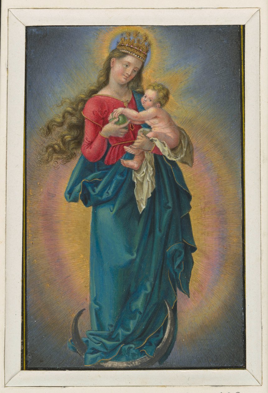 Maria na sierpie księżyca z koroną z gwiazd autorstwa Albrecht Dürer