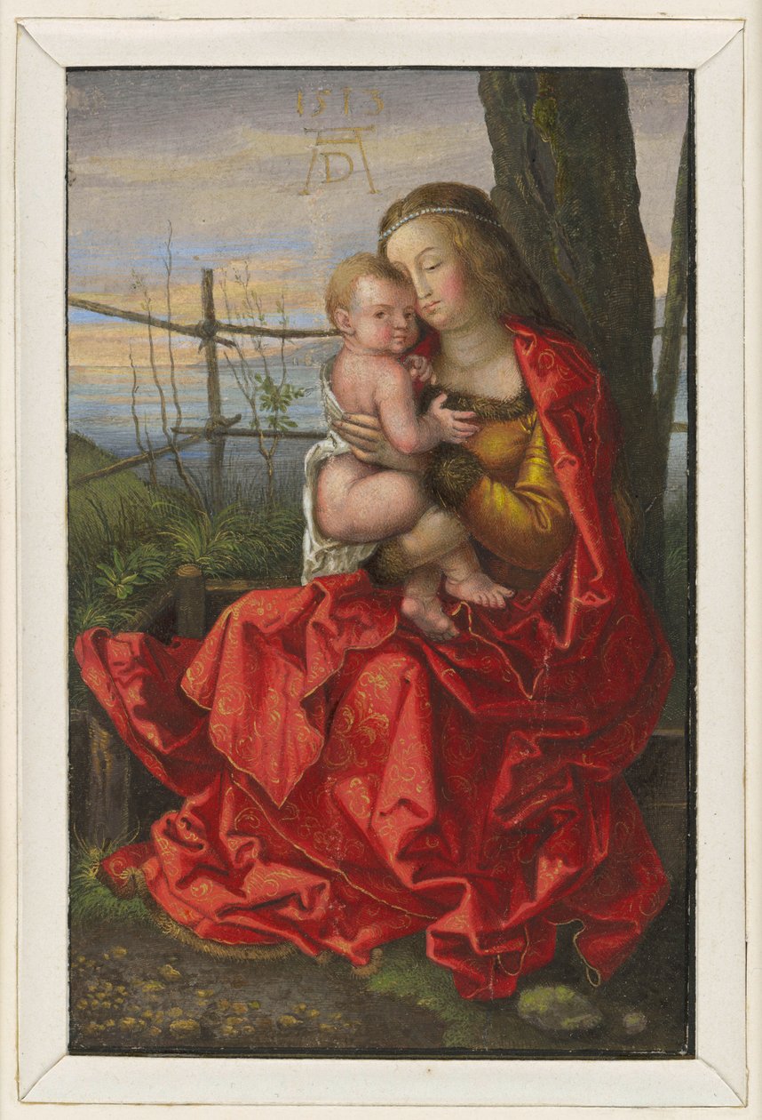 Maria siedząca przy drzewie z Dzieciątkiem autorstwa Albrecht Dürer