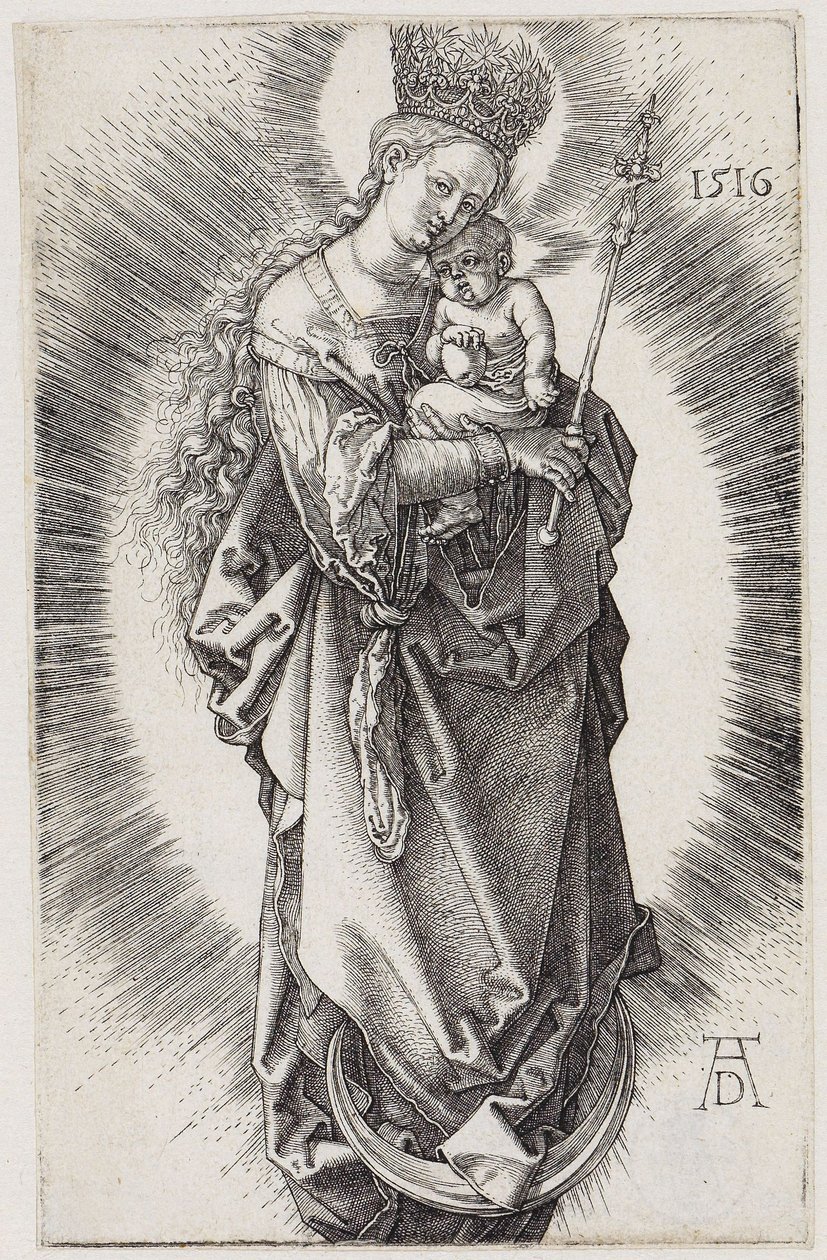 Maria z berłem i koroną z gwiazd autorstwa Albrecht Dürer