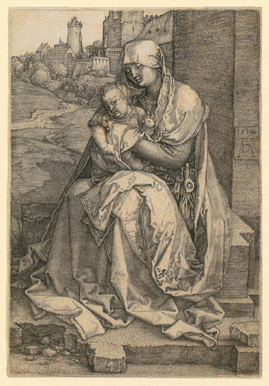 Maria z Dzieciątkiem przy murze autorstwa Albrecht Dürer