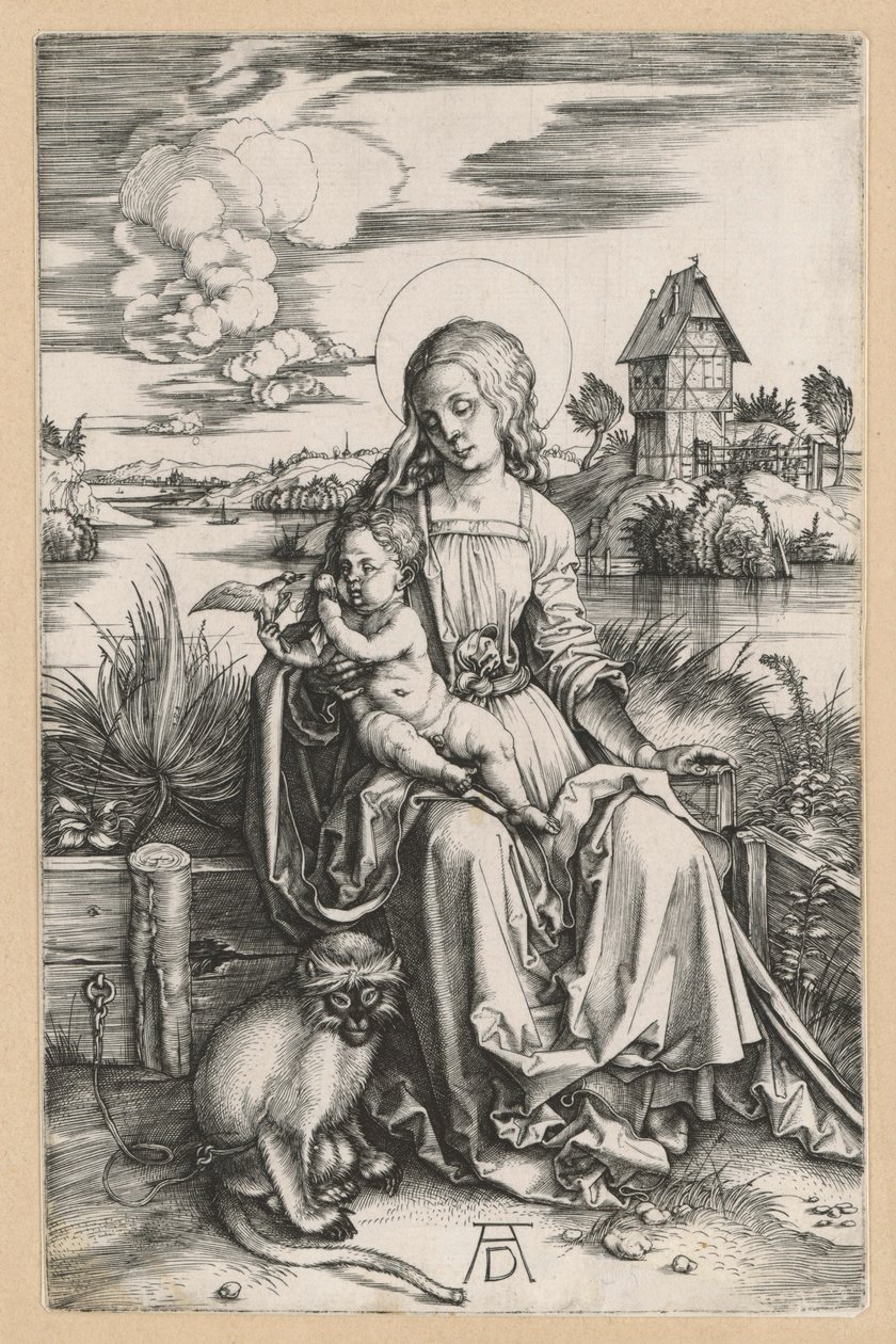 Maria z Dzieciątkiem i małpką morską autorstwa Albrecht Dürer