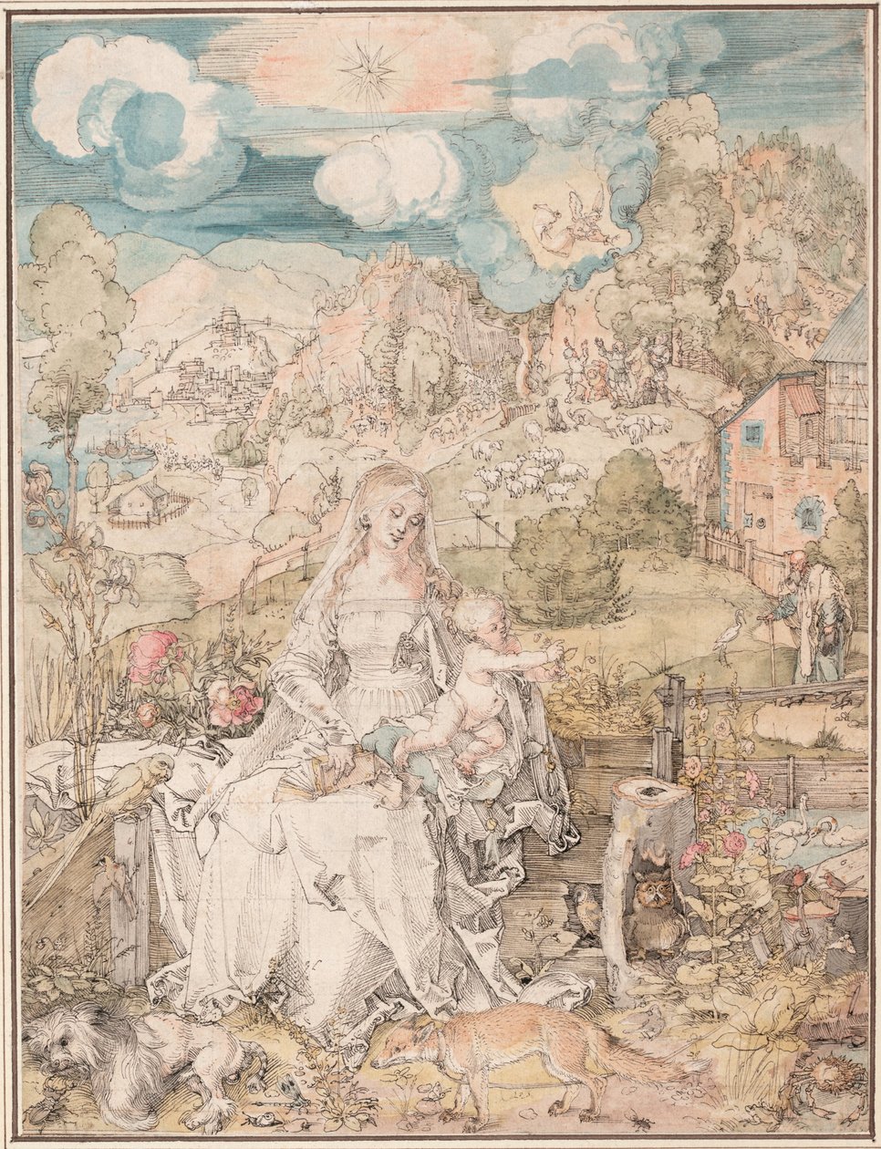 Maryja wśród wielu zwierząt, ok. 1503 r. autorstwa Albrecht Dürer