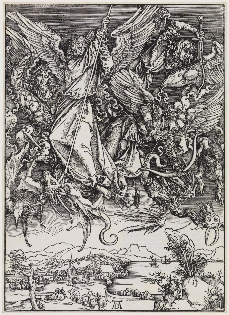 Walka Michaela ze smokiem autorstwa Albrecht Dürer