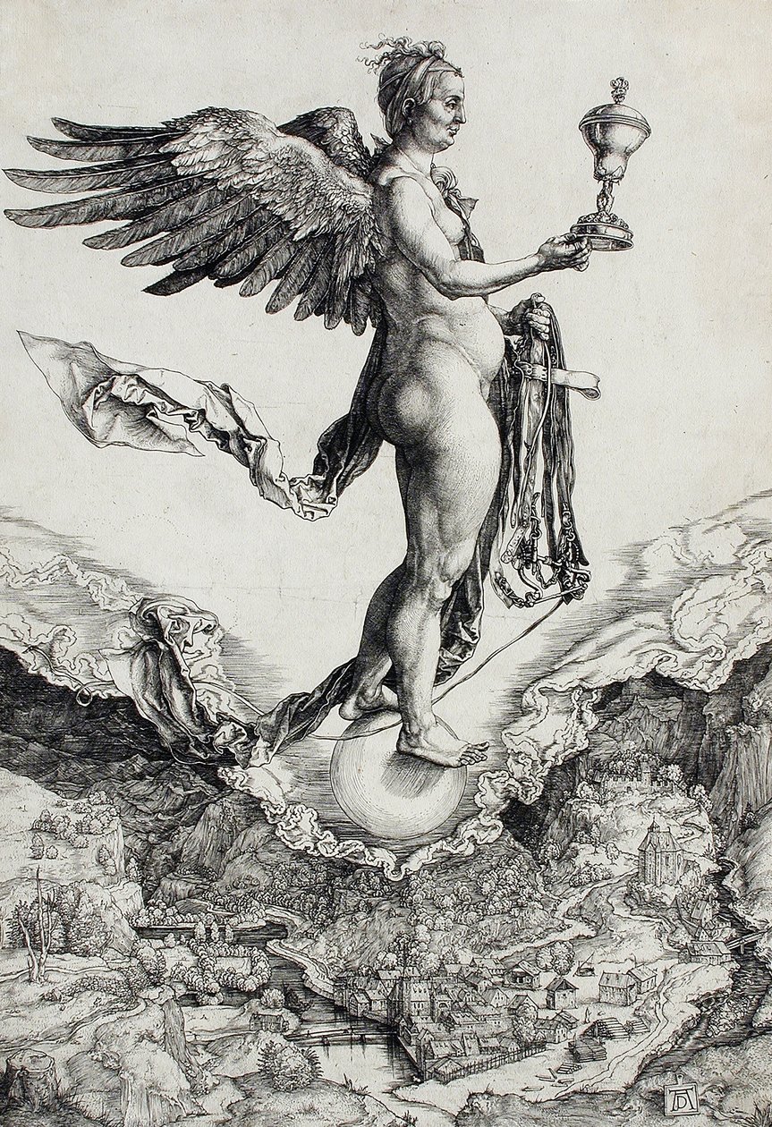 Nemezis (Wielkie szczęście) autorstwa Albrecht Dürer