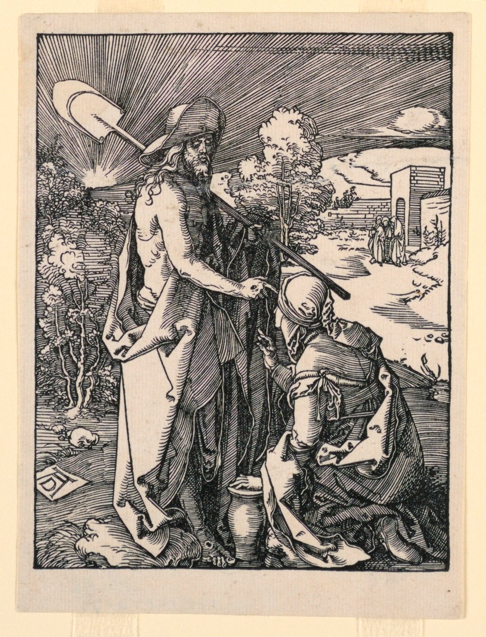Noli me Tangere (Chrystus ukazujący się Marii Magdalenie), z serii Mała pasja autorstwa Albrecht Dürer