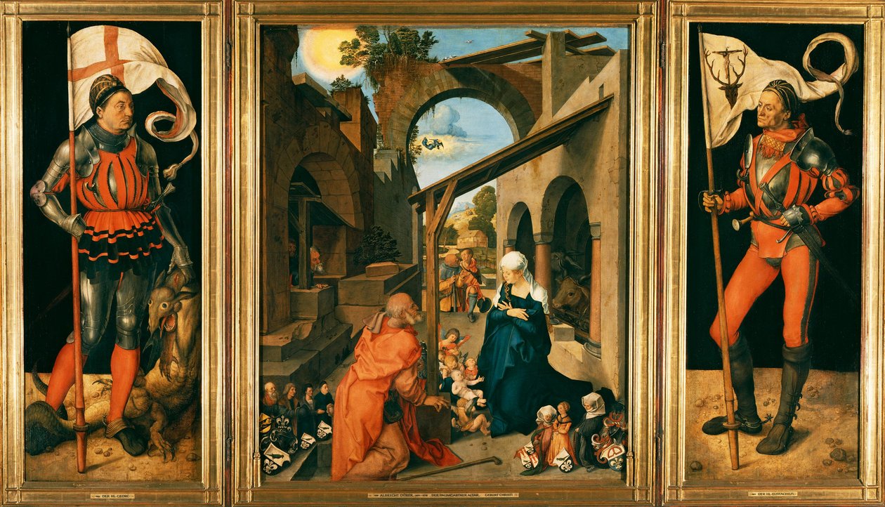 Ołtarz Paumgartnerów: Lukas Paumgartner jako święty Eustachy autorstwa Albrecht Dürer