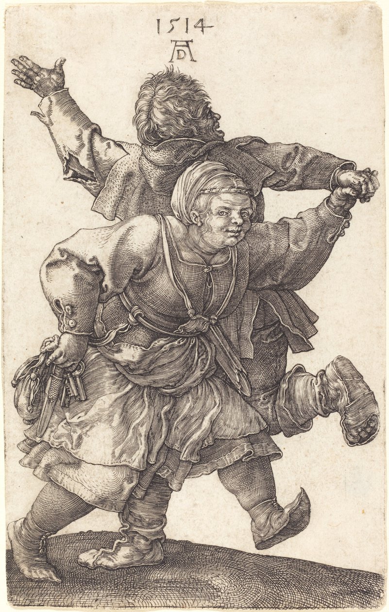 Tańcząca para chłopska autorstwa Albrecht Dürer