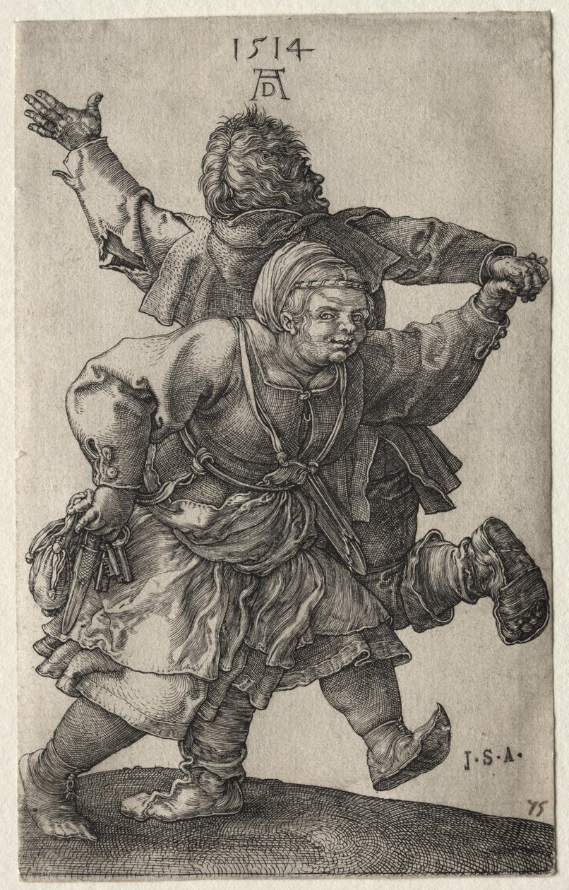 Tańcząca para chłopów autorstwa Albrecht Dürer