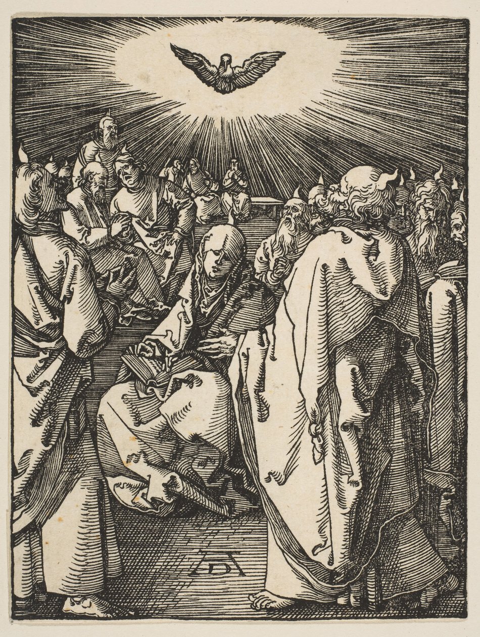 Pięćdziesiątnica, z Małej pasji, ca. 1510. autorstwa Albrecht Dürer