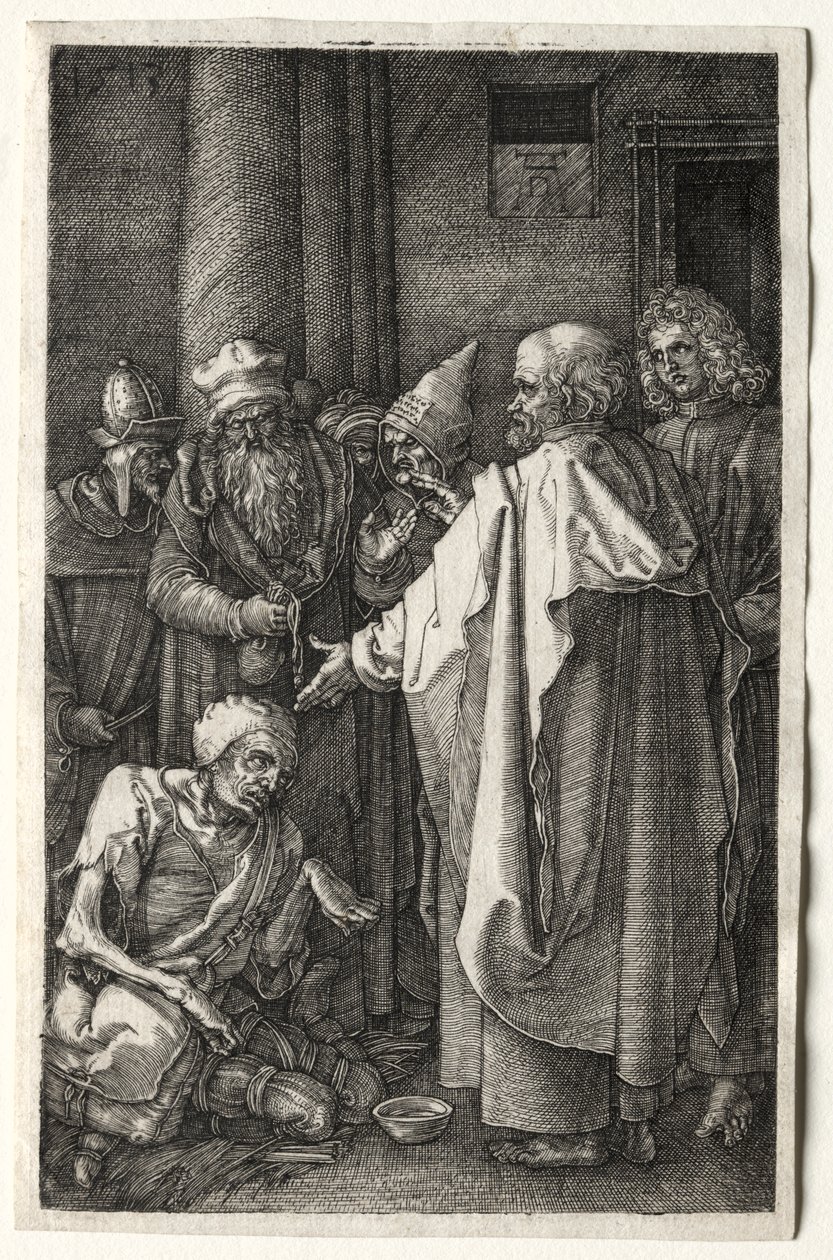 Piotr i Jan uzdrawiają kalekę przy bramie świątyni autorstwa Albrecht Dürer