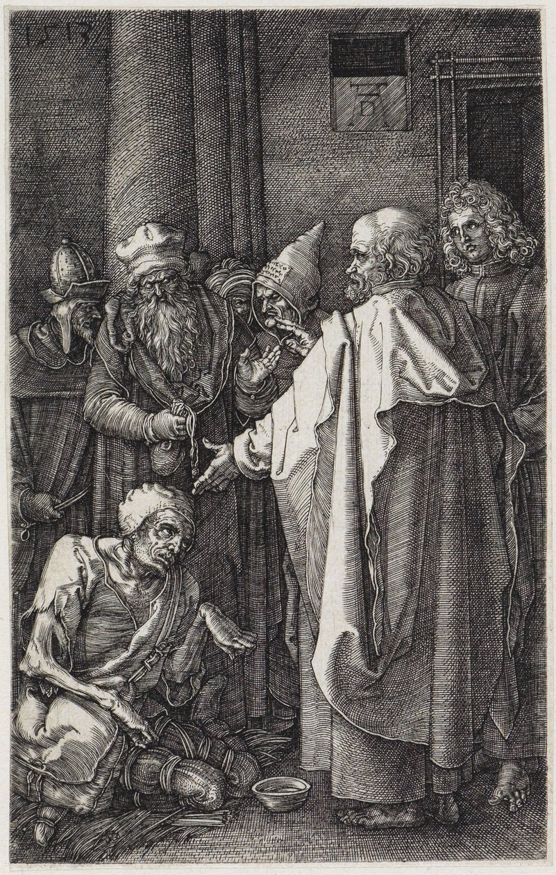 Piotr i Jan uzdrawiają chromego autorstwa Albrecht Dürer