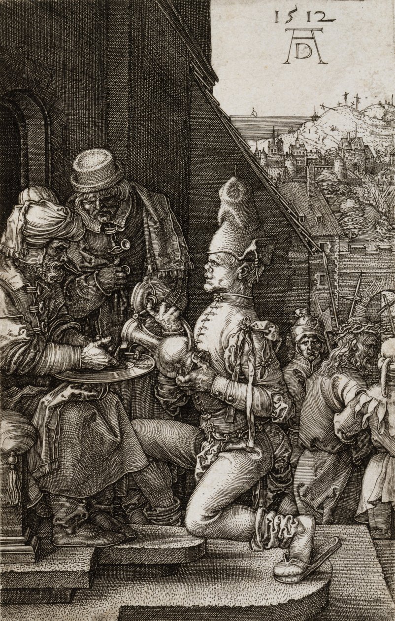 Piłat myjący ręce od męki, 1512 autorstwa Albrecht Dürer