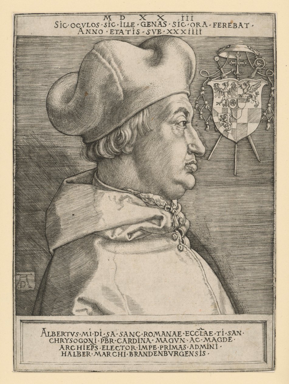 Portret kardynała Albrechta Brandenburskiego (Wielki Kardynał) autorstwa Albrecht Dürer
