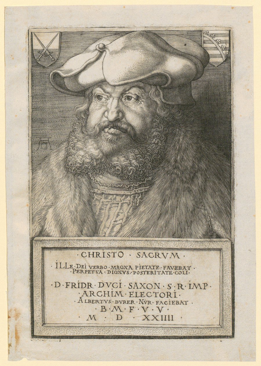 Portret Fryderyka Mądrego, księcia elektoratu Saksonii autorstwa Albrecht Dürer