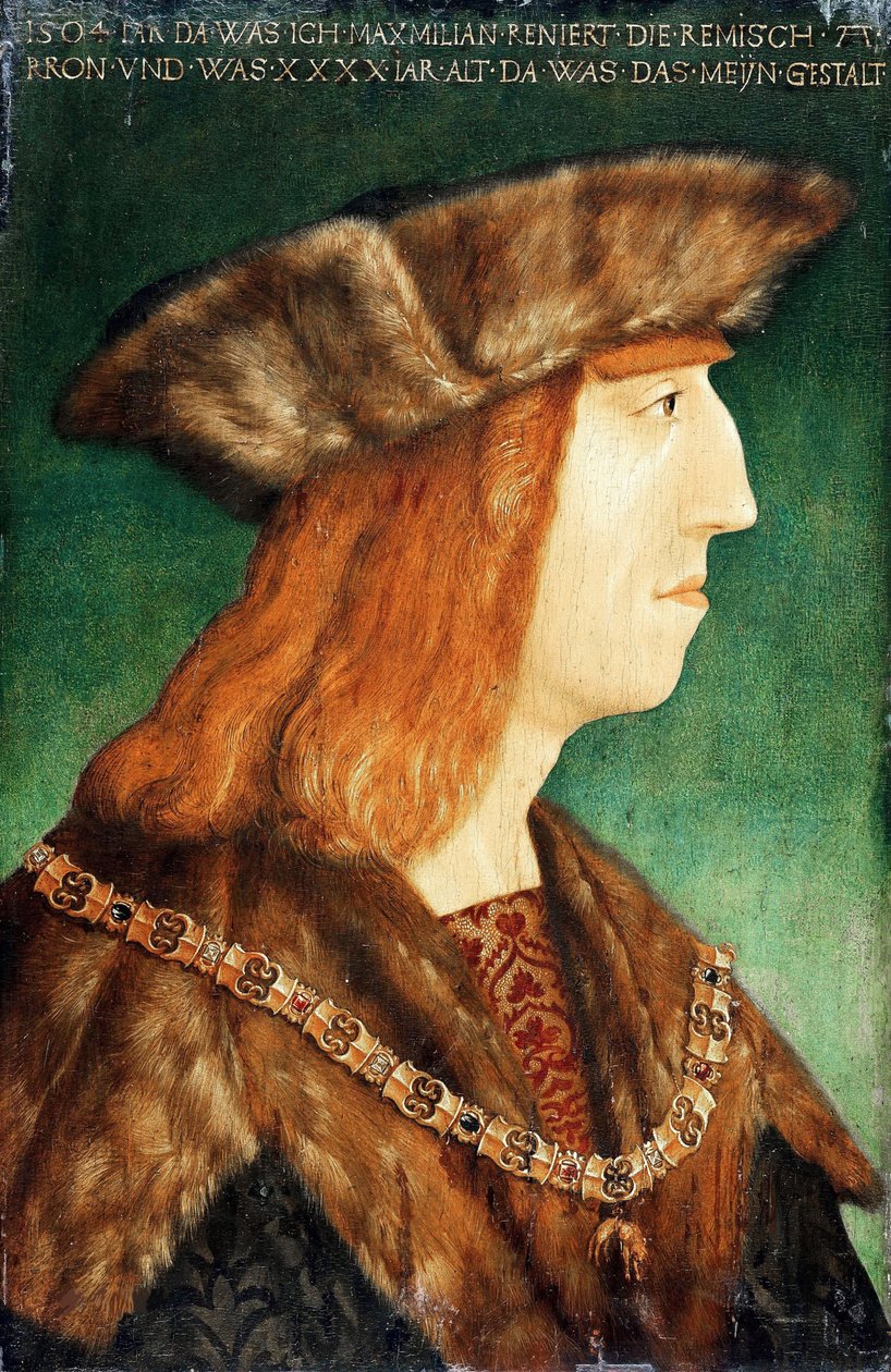 Portret cesarza Maksymiliana I 1459-1519, po 1504 autorstwa Albrecht Dürer