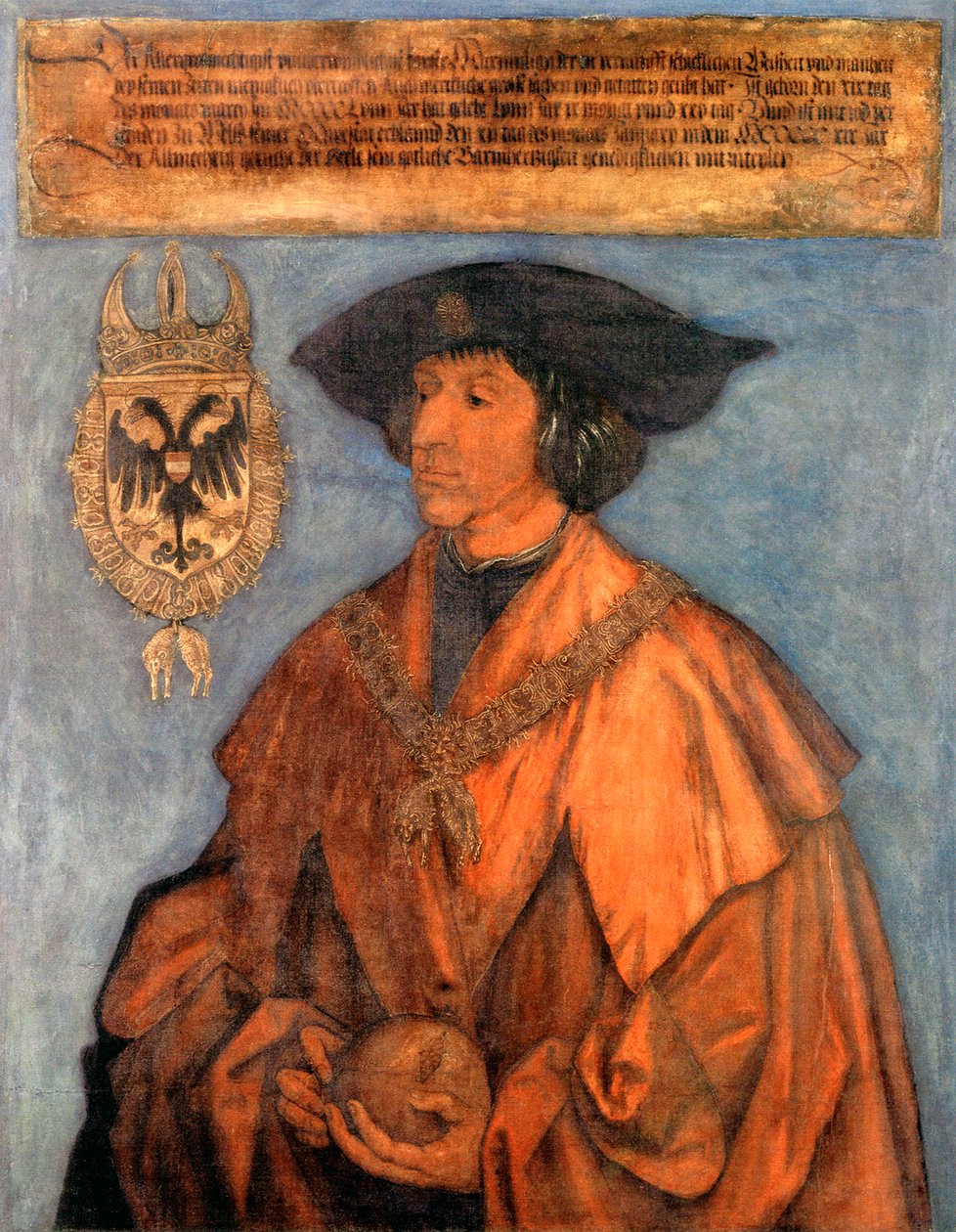 Portret cesarza Maksymiliana I 1459-1519, ok. 1930 r. 1512 autorstwa Albrecht Dürer