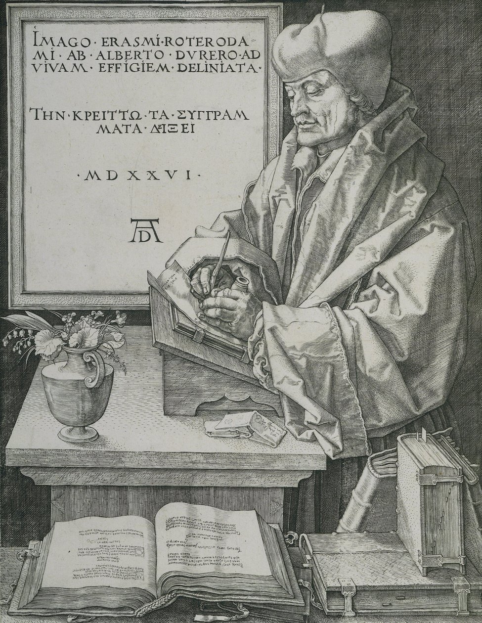 Portret Erazma, 1526 autorstwa Albrecht Dürer