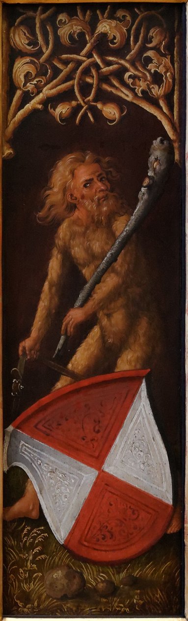 Porträt von Oswolt Krel: "Sylvan Men" mit Wappenschildern von Agathe von Esendorf autorstwa Albrecht Dürer