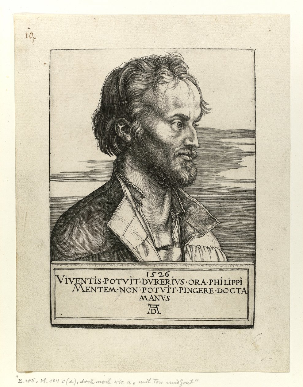 Portret Filipa Melanchtona, 1526 autorstwa Albrecht Dürer