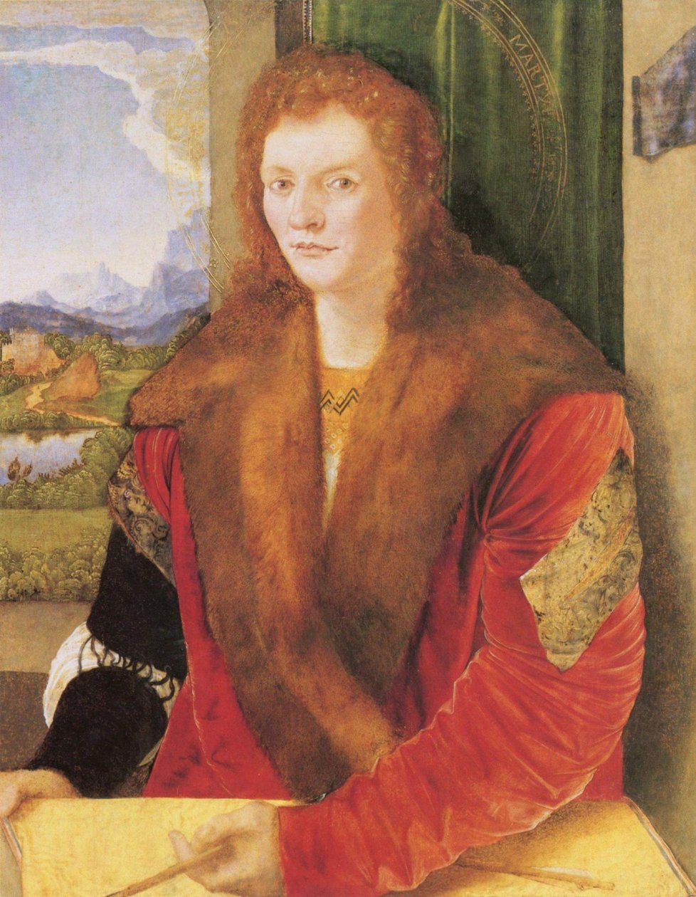 Portret świętego Sebastiana ze strzałą autorstwa Albrecht Dürer