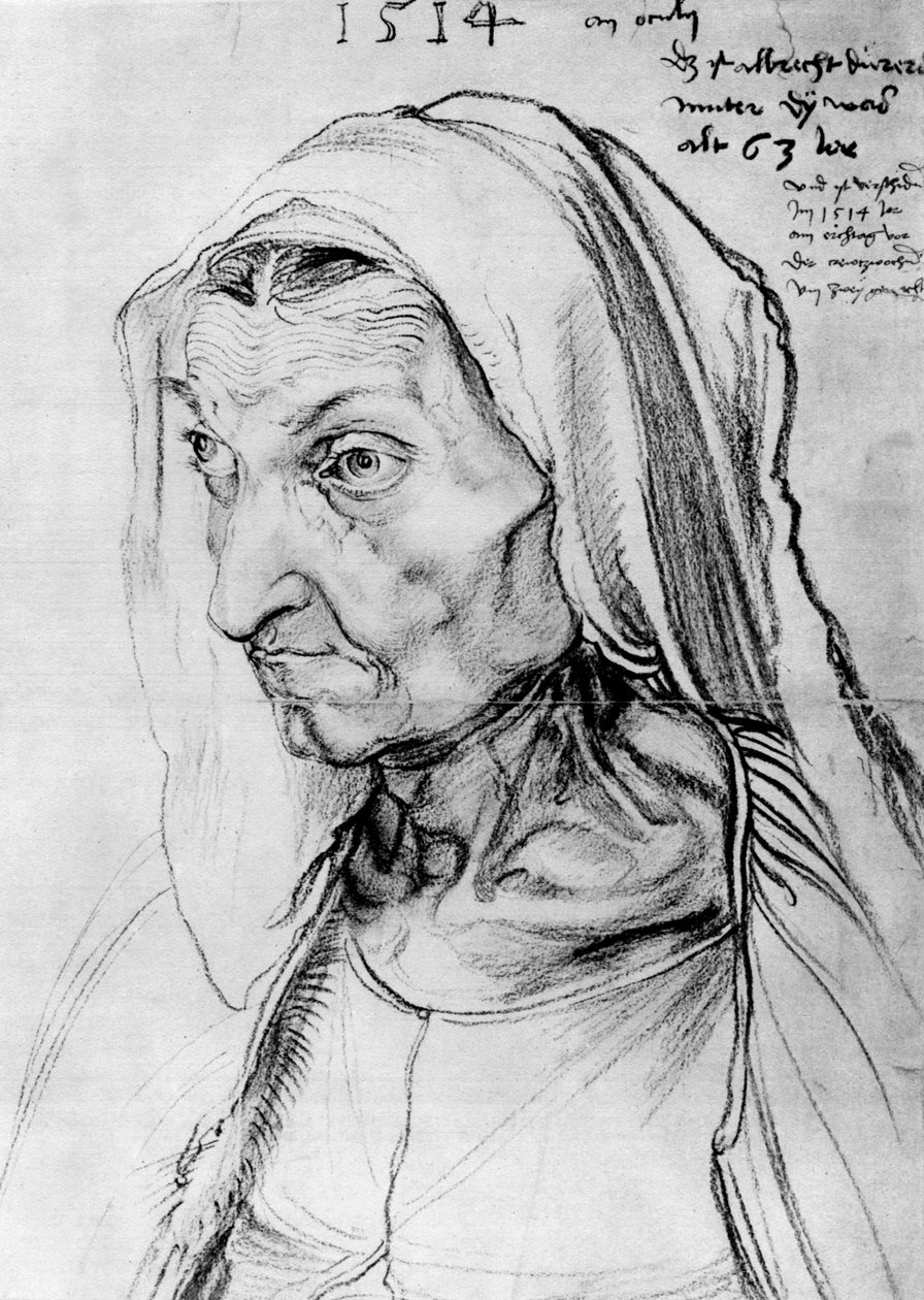 Portret matki artysty, 1514, 1936 autorstwa Albrecht Dürer