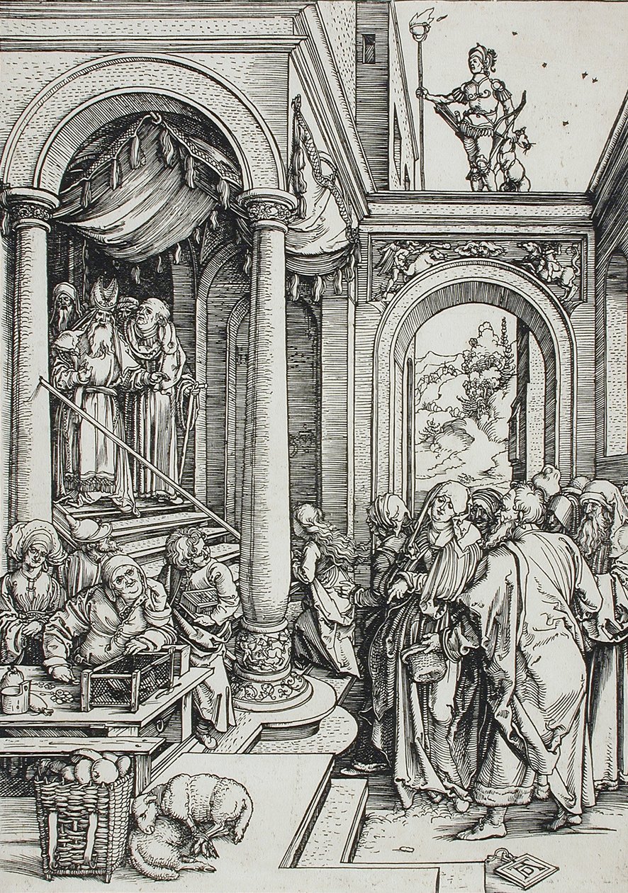 Ofiarowanie Najświętszej Maryi Panny w świątyni autorstwa Albrecht Dürer