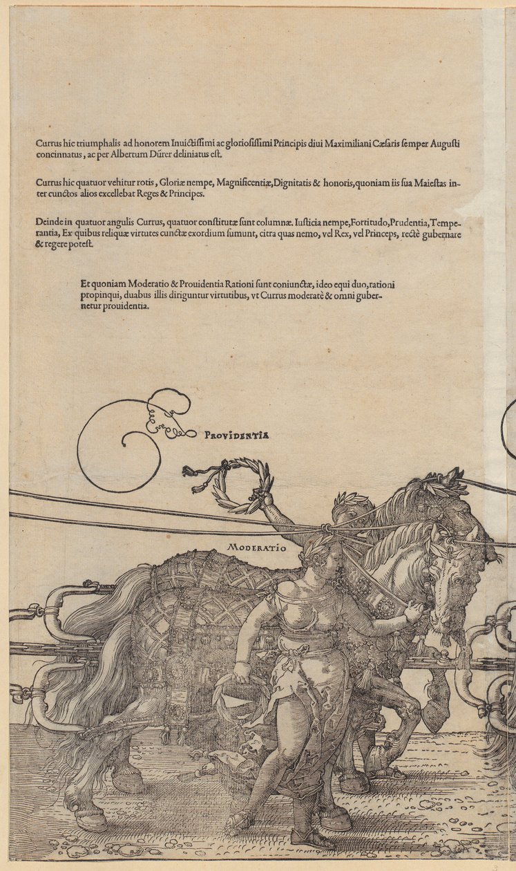 Providentia, karta 3 z cyklu „Wielki wóz triumfalny” autorstwa Albrecht Dürer