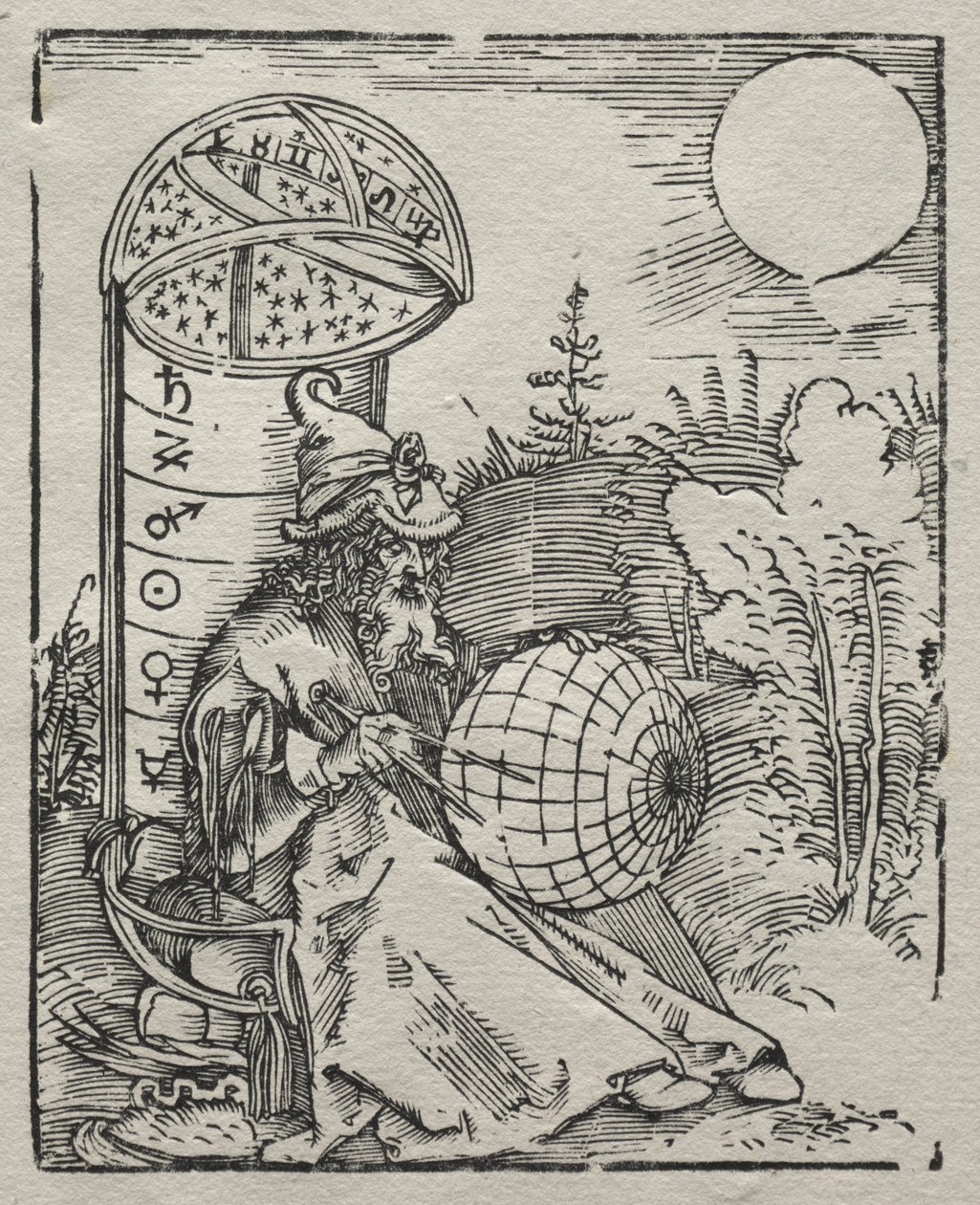 Ptolemeusz wysyła go Himmelsglobus autorstwa Albrecht Dürer