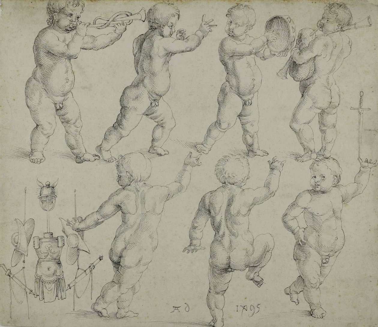 Putti, 1495. autorstwa Albrecht Dürer