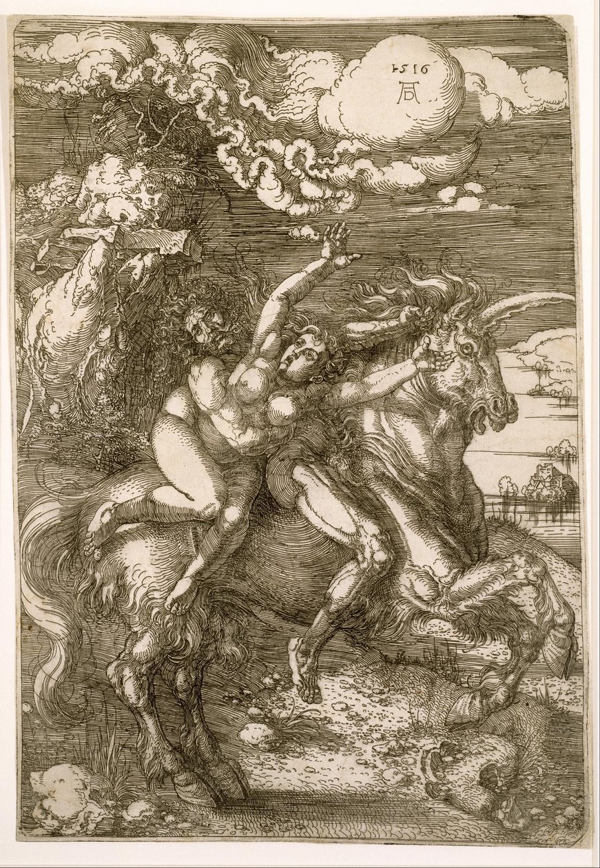 Gwałt na Prosperpinie (Uprowadzenie na jednorożcu) autorstwa Albrecht Dürer