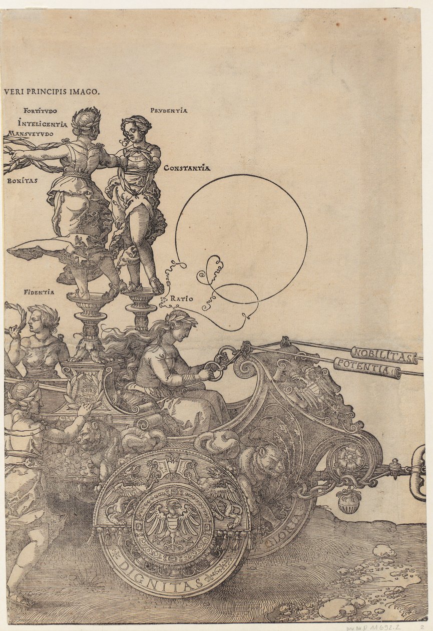 Prawa połowa wagonu, strona 2 z serii „Wielki wagon triumfalny” autorstwa Albrecht Dürer