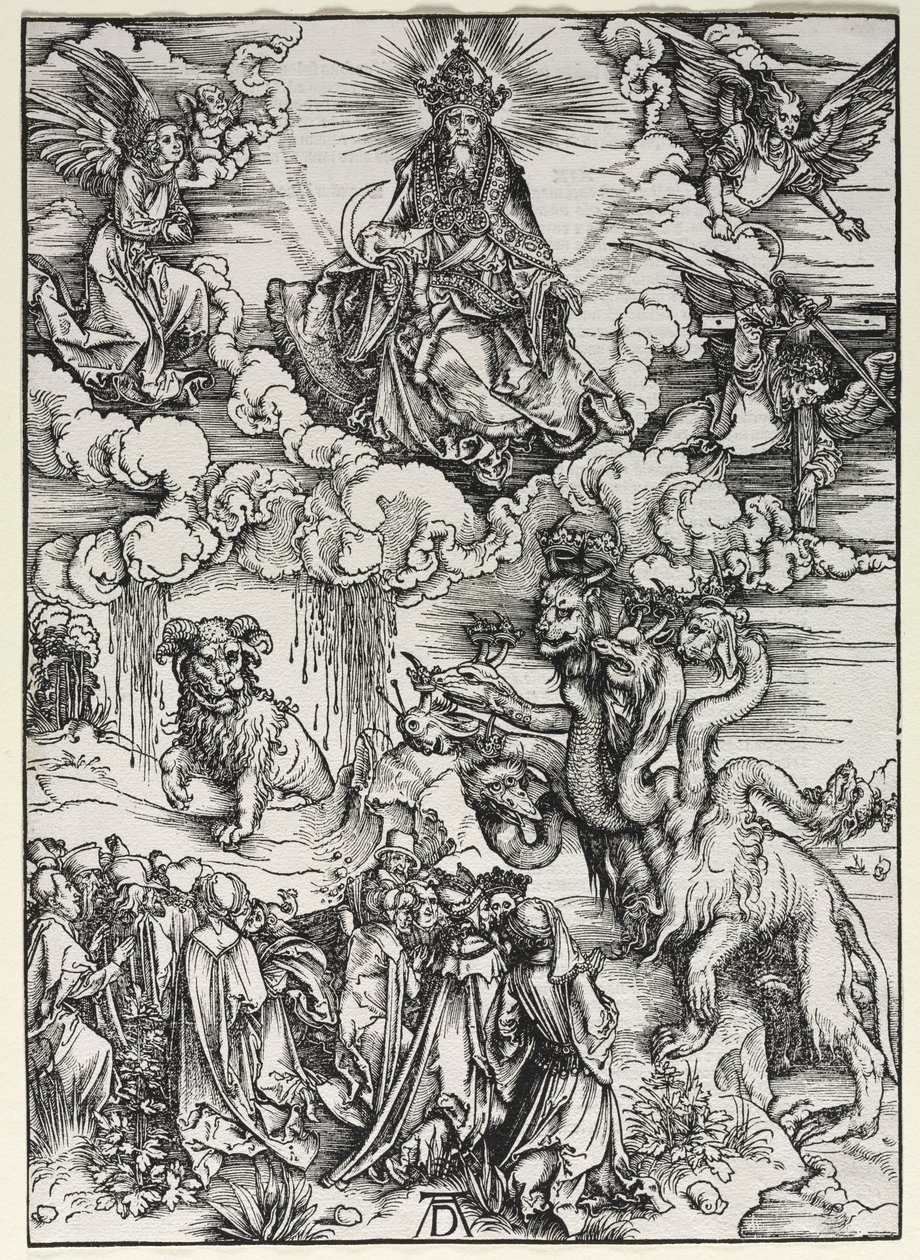 Objawienie św. Jana: Bestia z baranimi rogami, 1511. autorstwa Albrecht Dürer