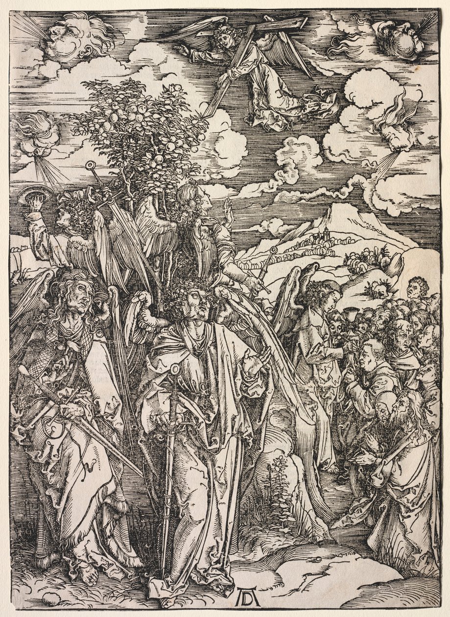 Objawienie św. Jana: Cztery anioły podtrzymujące wiatry, 1511. autorstwa Albrecht Dürer
