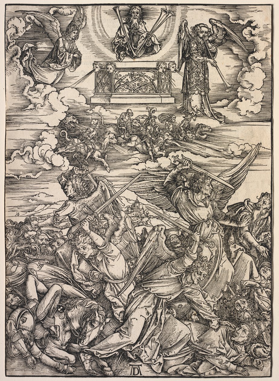 Objawienie św. Jana: Cztery anioły niszczące autorstwa Albrecht Dürer