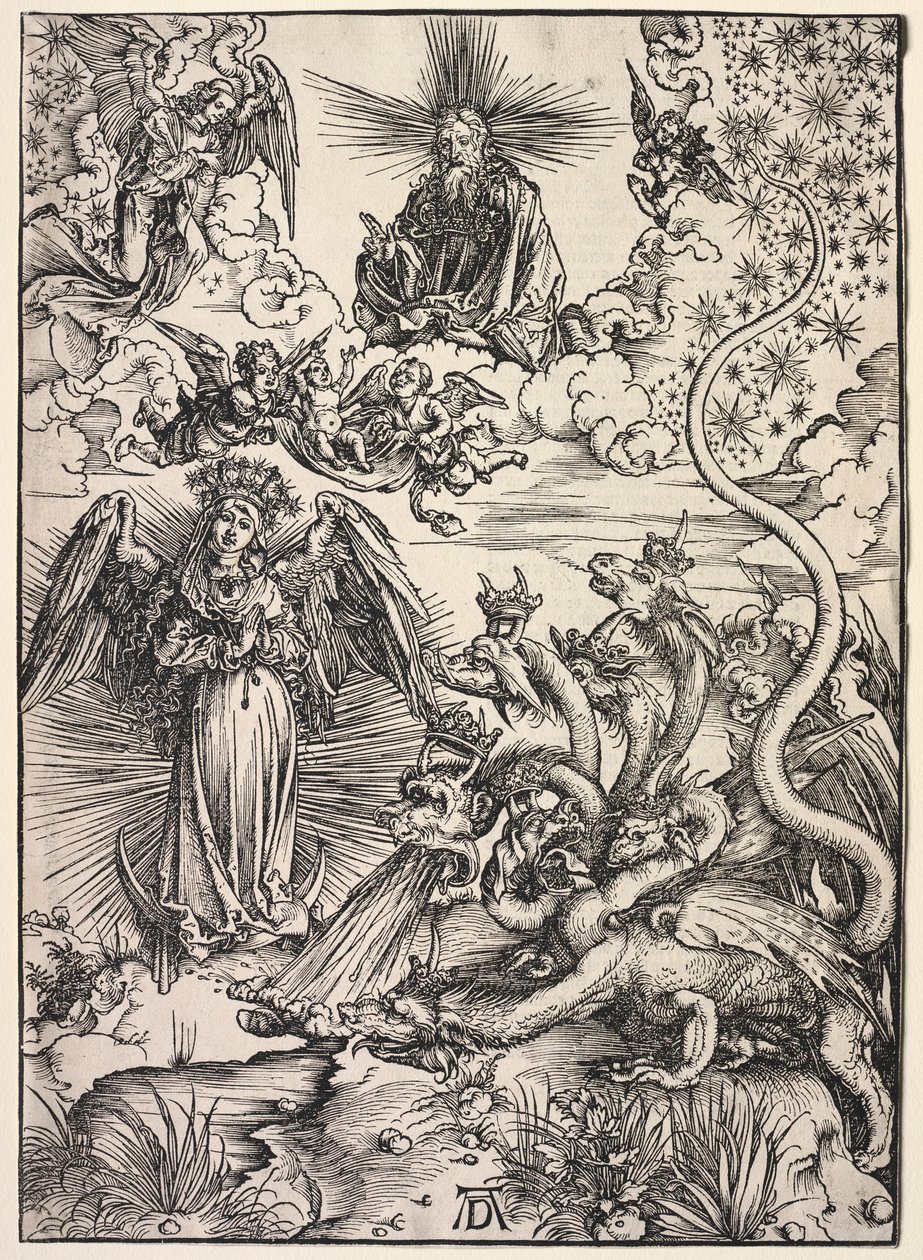 Objawienie św. Jana: Niewiasta obleczona w Słońce autorstwa Albrecht Dürer