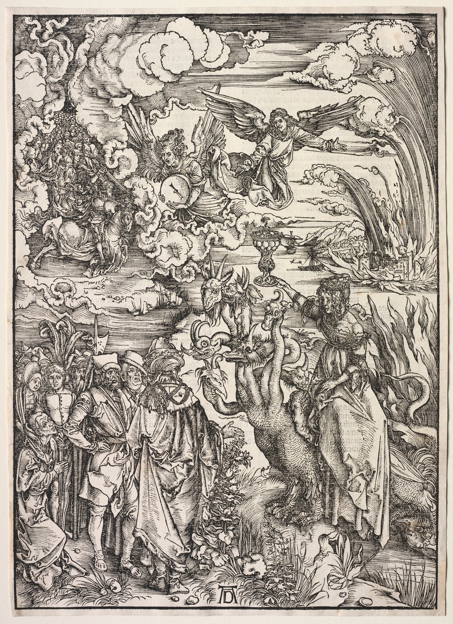 Objawienie św. Jana: Niewiasta Babilonu autorstwa Albrecht Dürer