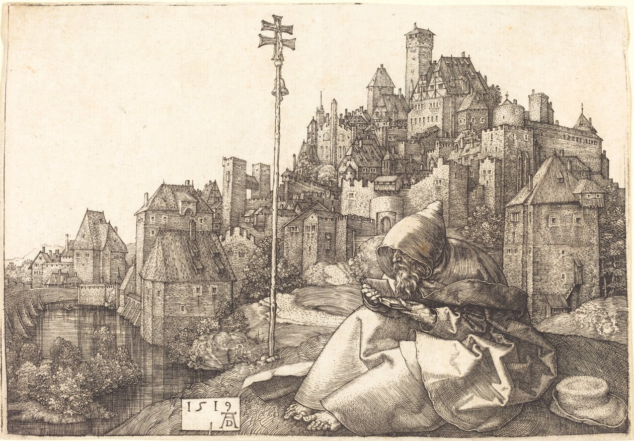 Św. Antoni czytanie autorstwa Albrecht Dürer