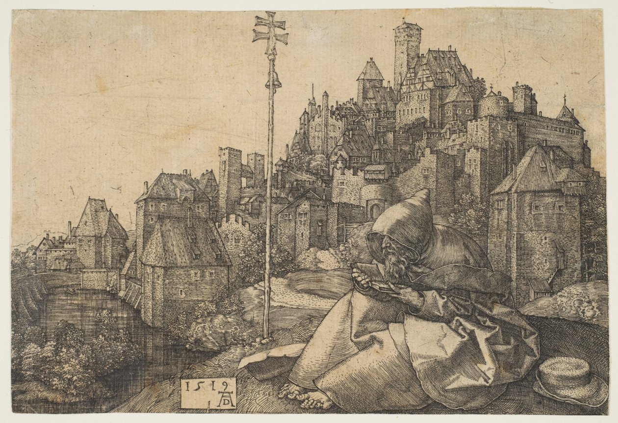 Święty Antoni czytający autorstwa Albrecht Dürer