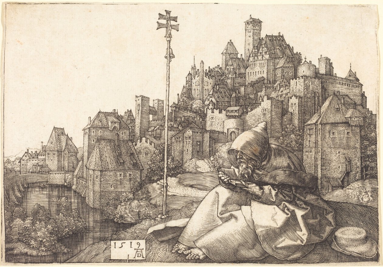 Święty Antoni czytający autorstwa Albrecht Dürer