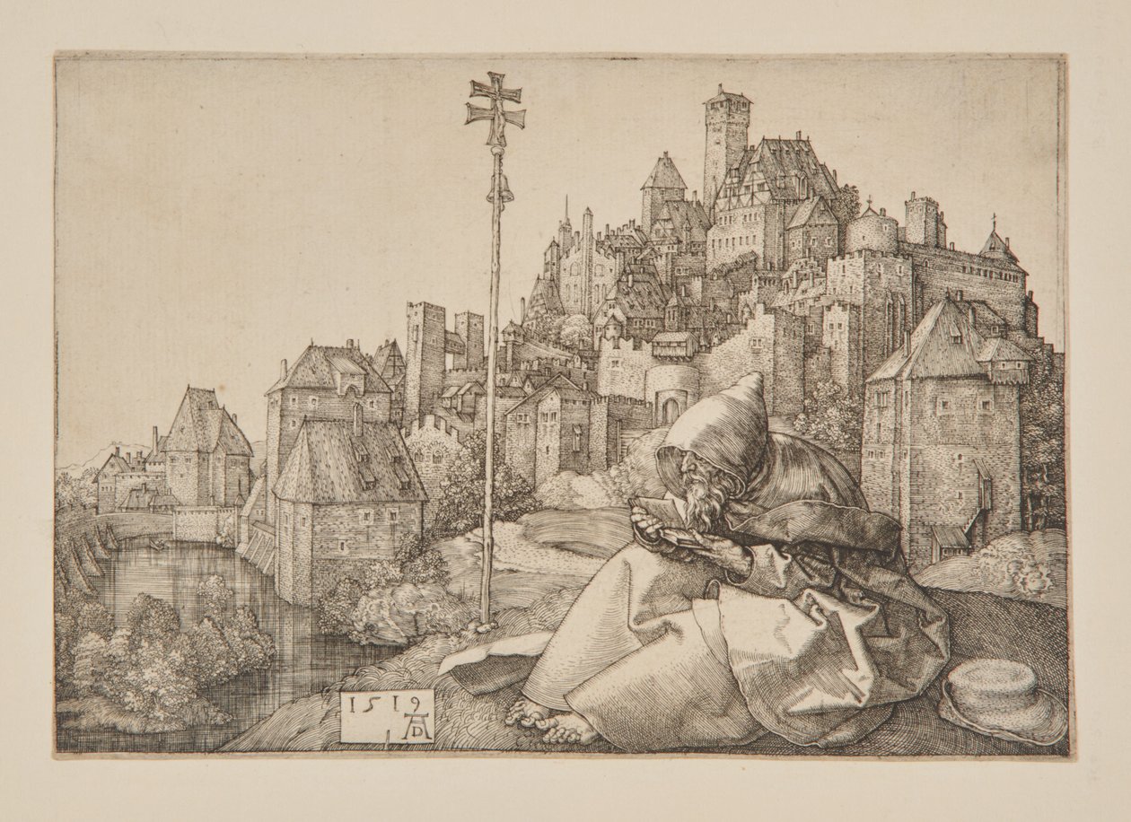 Święty Antoni czytający autorstwa Albrecht Dürer