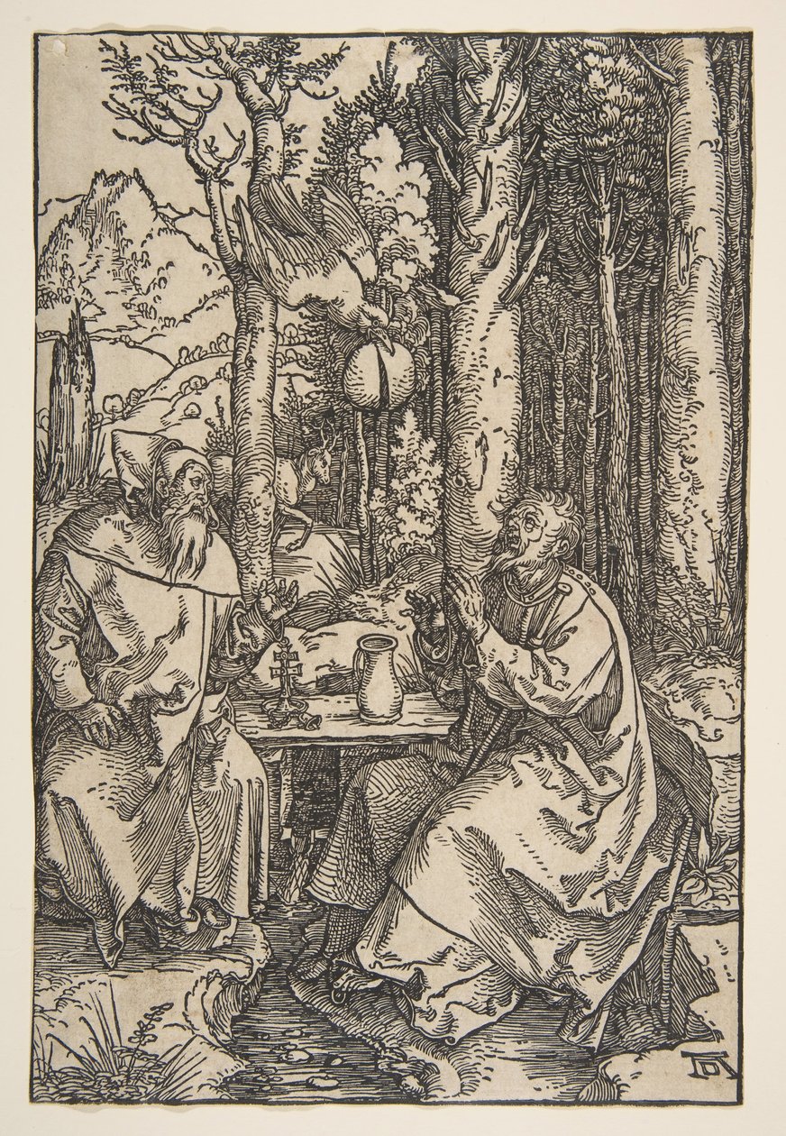 Św. Antoni i Św. Paweł na pustyni, ca. 1503. autorstwa Albrecht Dürer