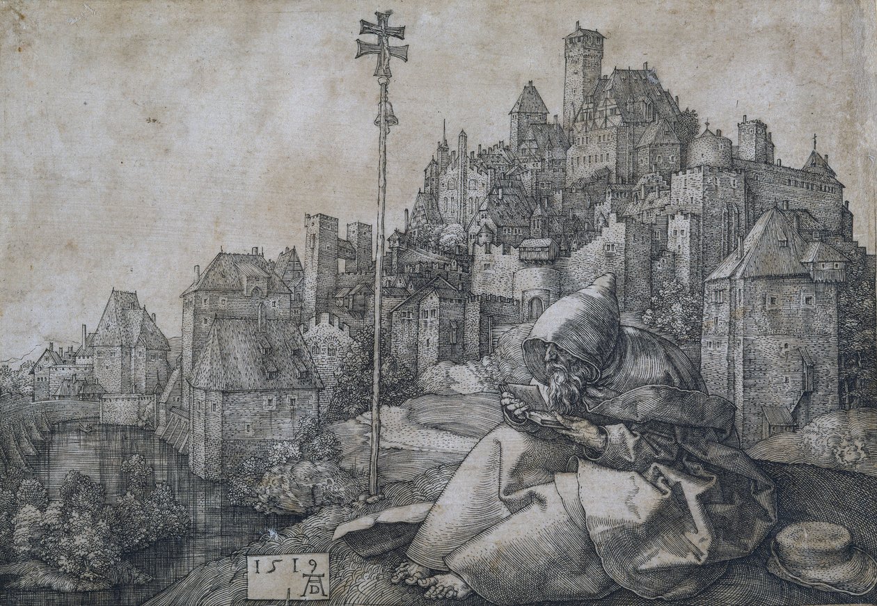 Święty Antoni przed miastem, 1519 autorstwa Albrecht Dürer